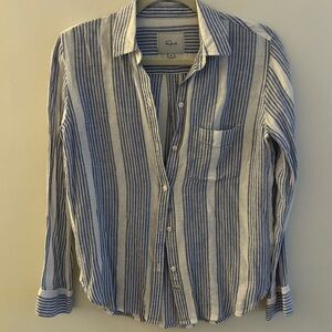 Rails Blue and White Striped Button-Down Shirt